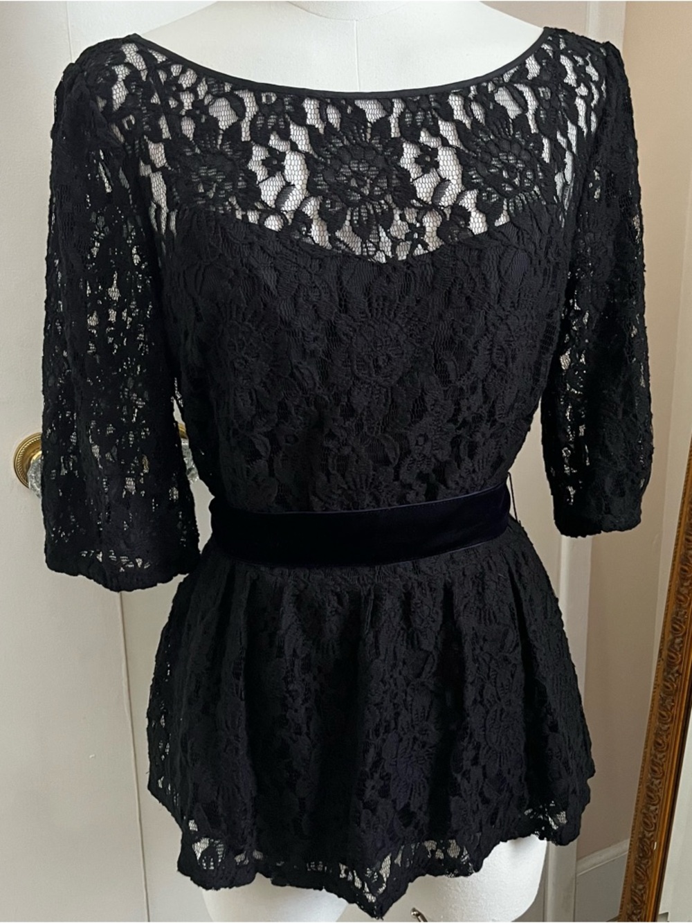 Juicy couture black lace blouse